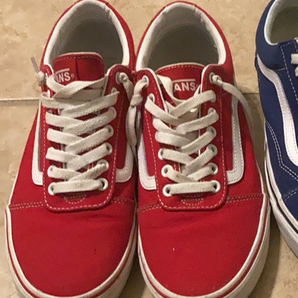 Red Vans Size 10